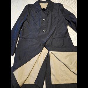 Madeline Women's Black and Tan Trench coat 36x20 classic look Madeleine Soudaine